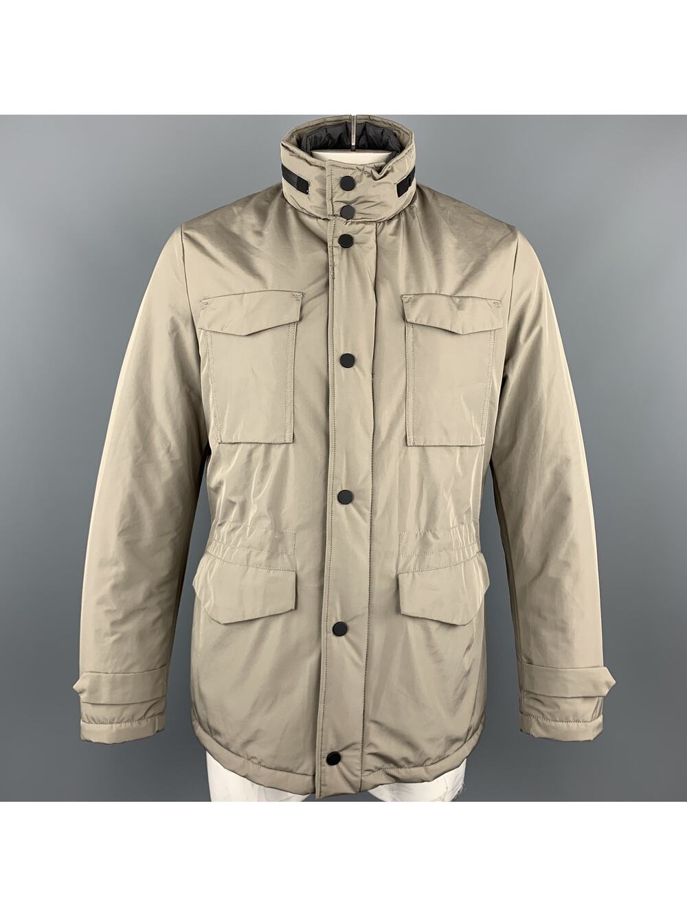 EREDI PISANO Size M Khaki Beige Padded Patch Pocket Winter Jacket
